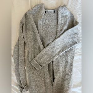 Cozy hooded duster cardigan with pockets